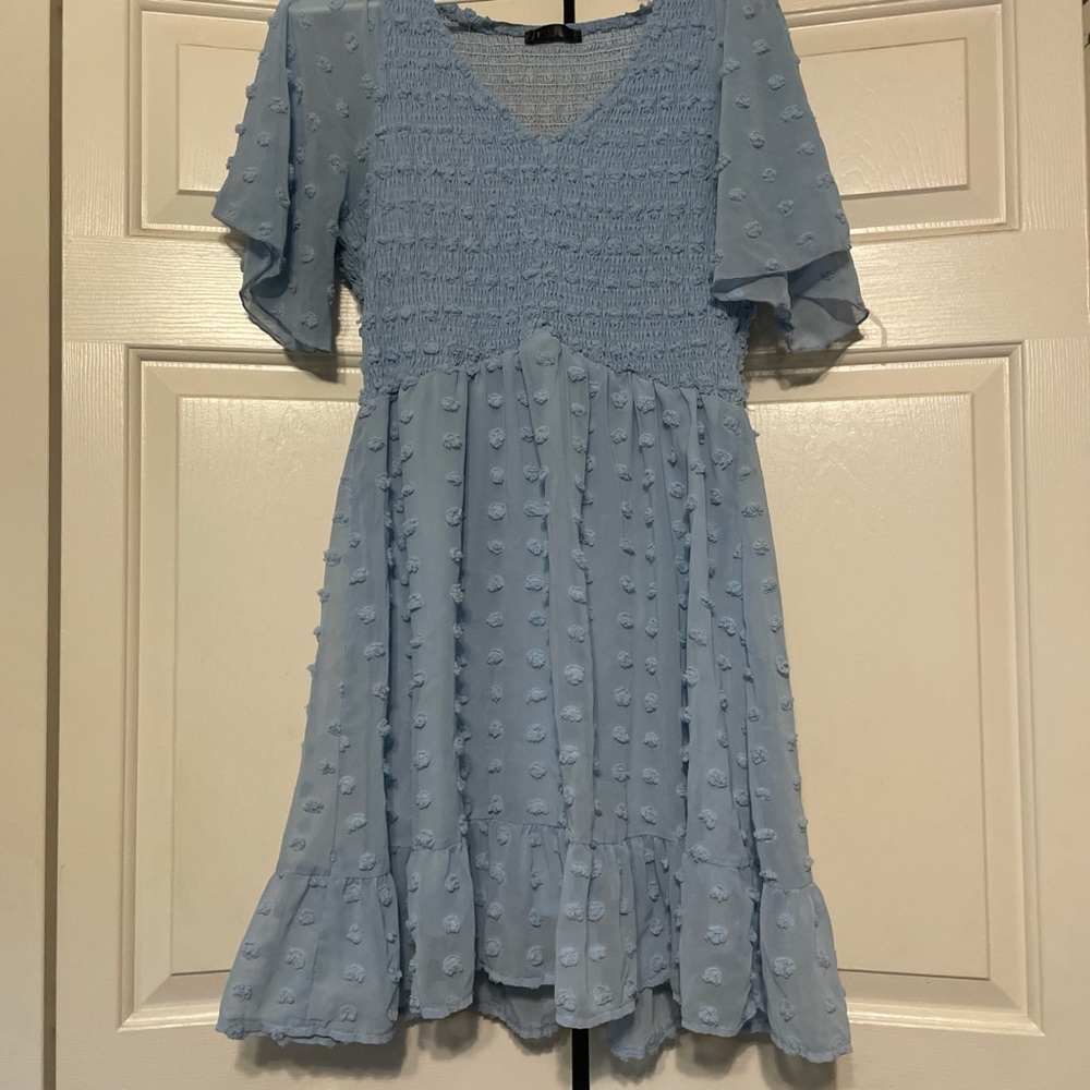 ChicWish Light Blue Textured Dress